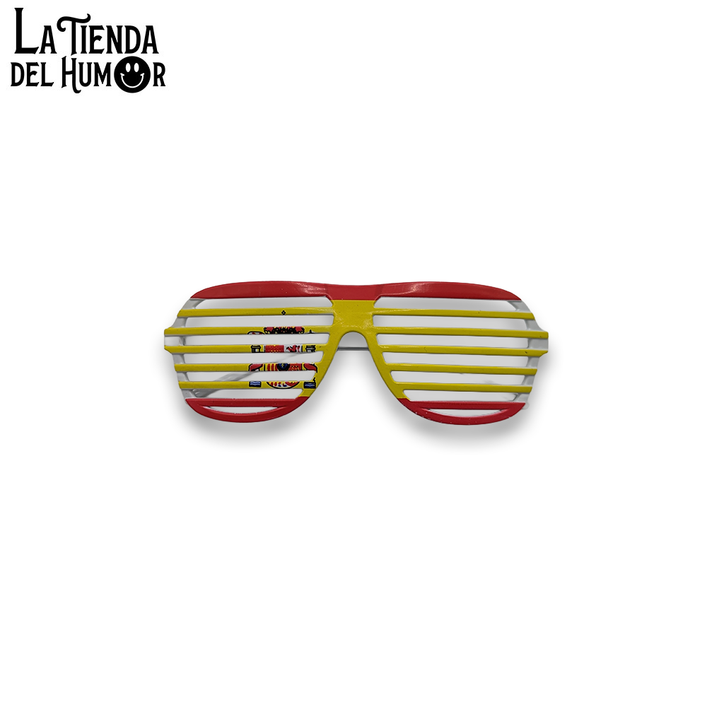 Gafas de Rejilla de España – Gafas Divertidas de Animación con Bandera y Escudo