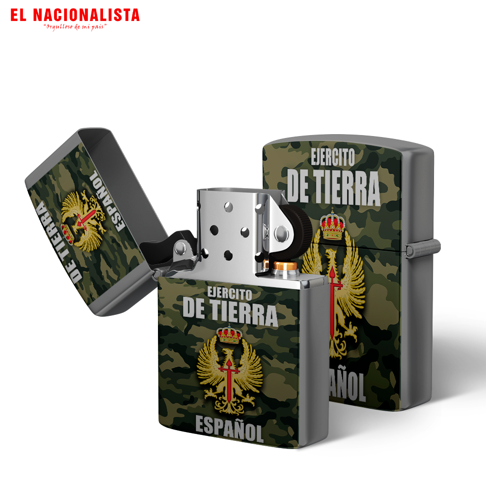 Encendedor Tipo Zippo Ejército de Tierra Español – Mechero de Colección con Emblema del Ejército de Tierra