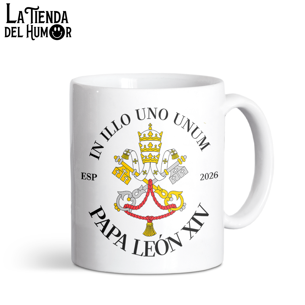 Taza Satírica "In illlo uno unum 2026" Papa León XIV Limitada