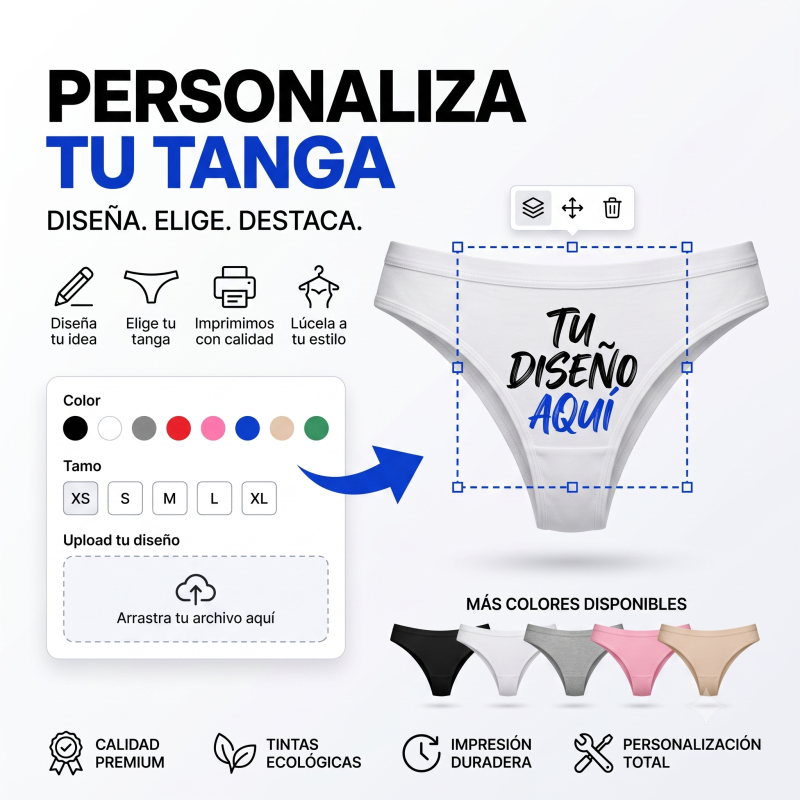 Tanga Personalizada con tu Diseño | Color y Talla