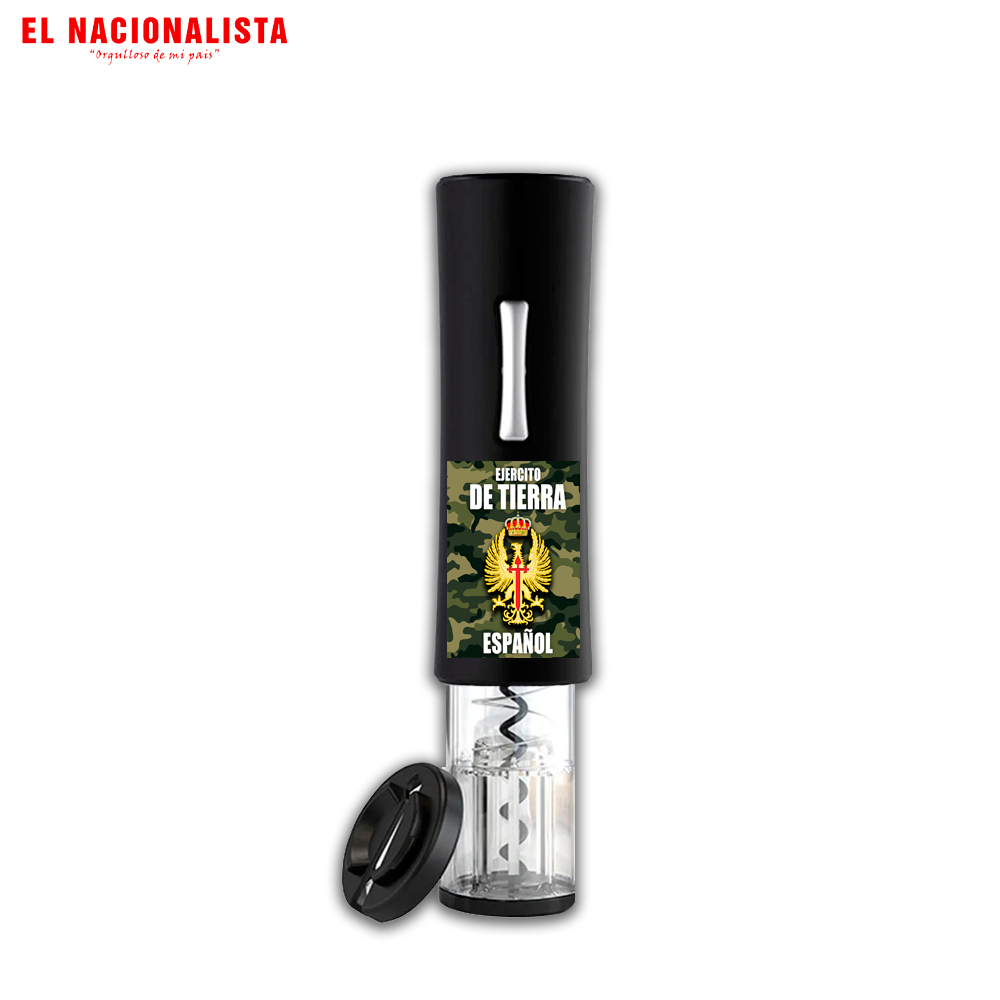 Sacacorchos Eléctrico Ejército de Tierra Español – Abridor Automático con Emblema del Ejército de Tierra