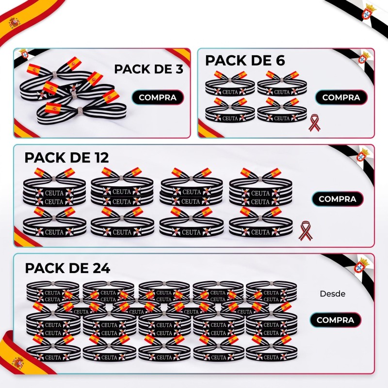 Pack de Pulseras Ceuta x3 - x6 -x12 -x24